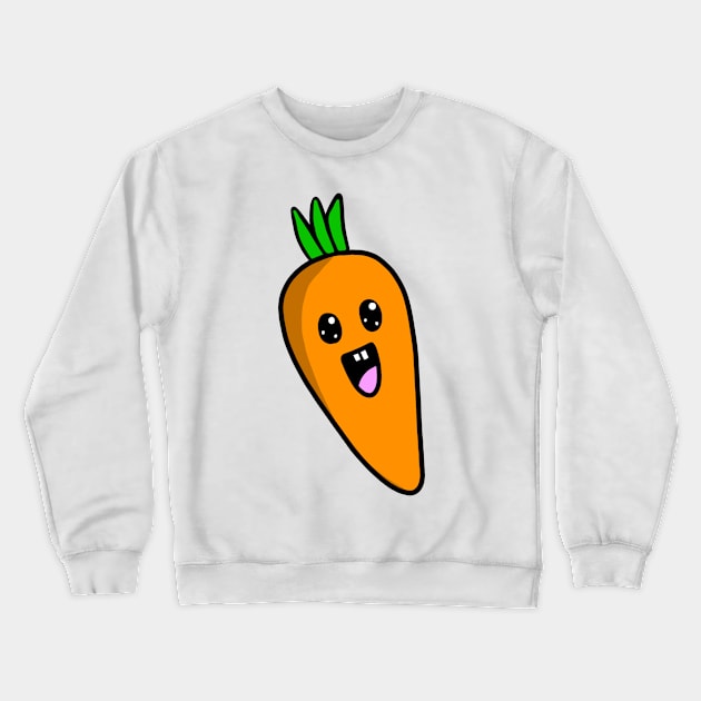 Cute Orange Carrot Healthy Vegetarian Vegan Food Option Crewneck Sweatshirt by Artmmey